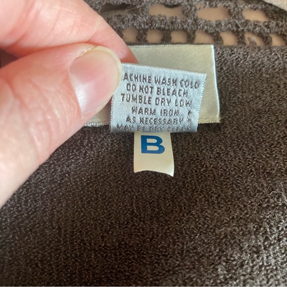 Chico's Dark Brown Open-Knit Cardigan Sweater 2 (Large) - Picture 5 of 9